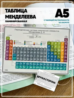 Учебное пособие Таблица Менделеева А5 с растворимостью