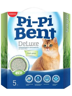 PiPi Bent DeLuxe Fresh grass Наполнитель комкующийся 5 кг