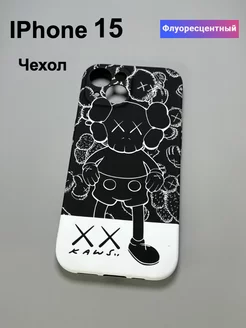 Чехол на iphone 15 силиконовый с принтом KAWS