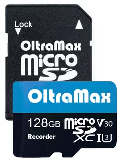 Карта памяти MicroSD 128GB Recorder UHS-I U3 V30 адаптер