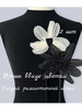 Брошь цветок из ткани 2шт черный белый (кремовый ) бренд продавец Продавец № 1375812