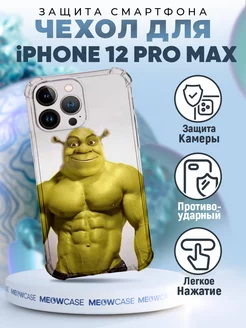 Чехол на IPHONE 12 PRO MAX силиконовый с принтом шрек мем