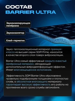 Шумоизоляция для автомобиля Barrier Ultra 6мм, 5 листов