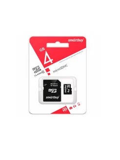 Карта памяти SB4GBSDCL10-01 MICROSDHC 4GB CLASS10 + адаптер