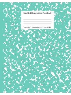 Marbled Composition Notebook. Turquoi