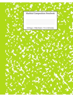 Marbled Composition Notebook. Green M