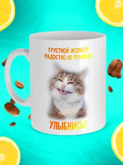 Прикольная мем кружка Котик