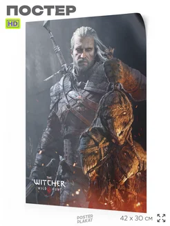 Постер по игре Ведьмак Witcher Wild Hunt на стену А3