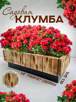 клумба садовая для цветов деревянная