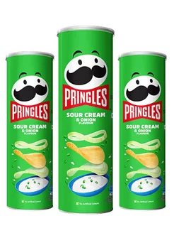 Чипсы картофельные Pringles набор 3 шт по 165 гр сметана лук