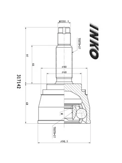 ШРУС внешний 27 27 перед