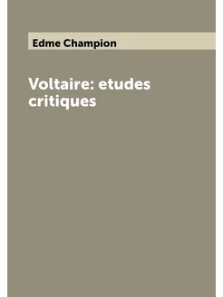 Voltaire etudes critiques