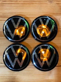 4шт, 66мм, Колпачки заглушки Volkswagen на литые диски