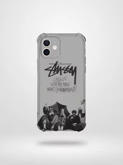 Стильный чехол на iPhone 12 силиконовый STUSSY