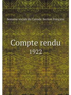 Compte rendu. 1922