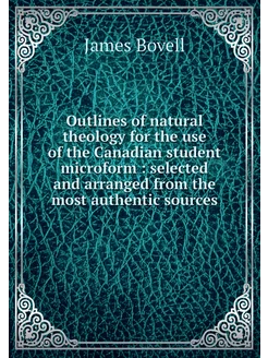 Outlines of natural theology for the