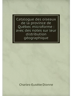 Catalogue des oiseaux de la province