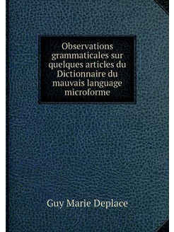 Observations grammaticales sur quelqu