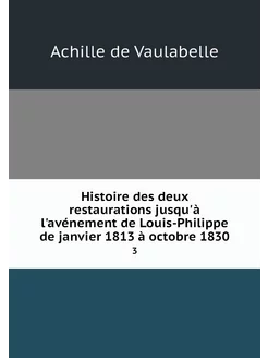 Histoire des deux restaurations jusqu