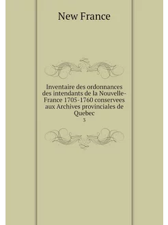 Inventaire des ordonnances des intend