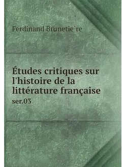 Études critiques sur l'histoire de la