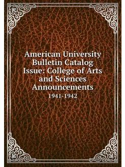 American University Bulletin Catalog