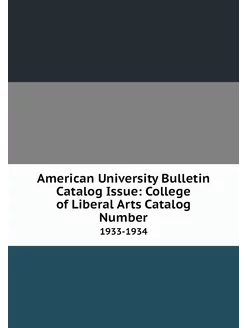 American University Bulletin Catalog