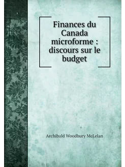 Finances du Canada microforme disco