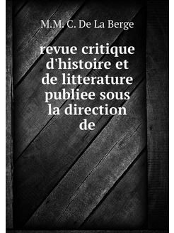 revue critique d'histoire et de litte