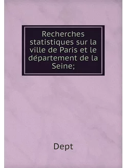 Recherches statistiques sur la ville