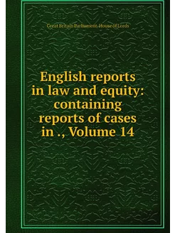 English reports in law and equity co