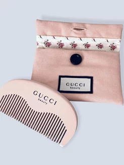 Розовая деревянная расческа гребень Gucci (без коробки)