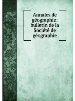 Annales de géographie bulletin de la