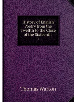 History of English Poetry from the Tw