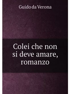 Colei che non si deve amare, romanzo