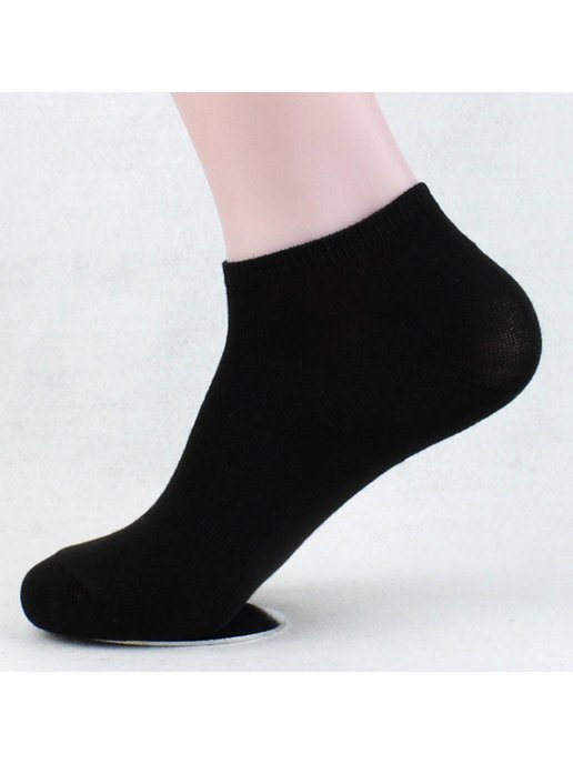 Носки короткие черные хлопок набор 12 пар