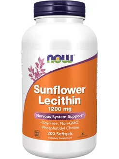 Нау, Sunflower Lecithin подсолнечный лецитин 1200мг 200капс