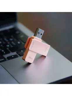 Флешка 64 Гб USB 3.2 Gen.1 M1 Металл Розовая