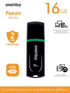 Флешка 16 Гб USB 2.0 Paean Черная