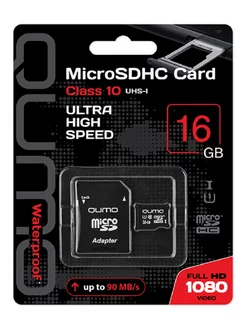 Карта памяти MicroSDHC 16GB Сlass 10 3.0 с адаптером