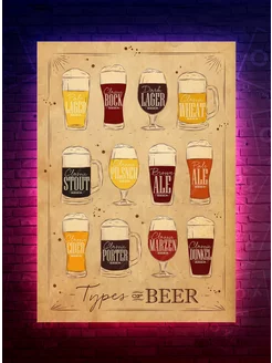 Постер - Виды пива - Types of Beer