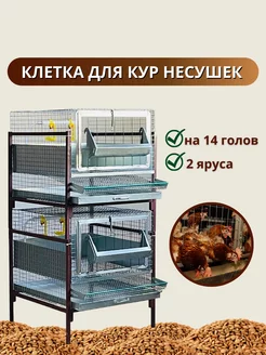 Клетка для кур несушек в полной комплектации на 14 голов