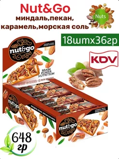 Батончики злаковые nut&go миндаль и пекан