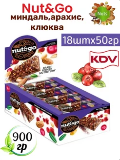 Батончик Nut&Go миндаль, арахис, клюква 18х50гр