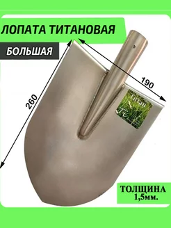 Титановая лопата большая 260х190х1.5мм