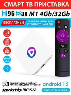 Медиаплеер H96 MAX M1 4 32GB RK3528 Android 13 с настройкой