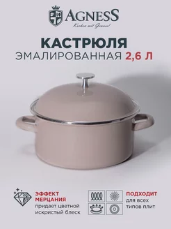 Кастрюля эмалированная для индукционной плиты 2,6 л