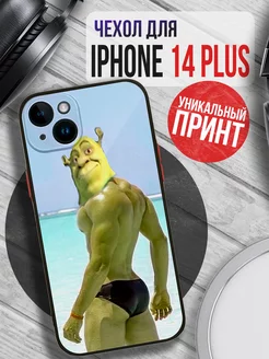 Чехол на IPHONE 14 PLUS с принтом шрек мем прикол