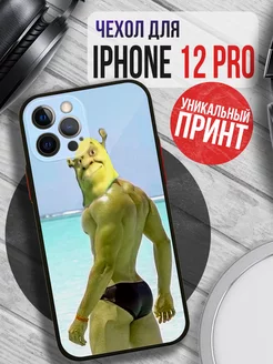 Чехол на IPHONE 12 PRO с принтом шрек мем прикол