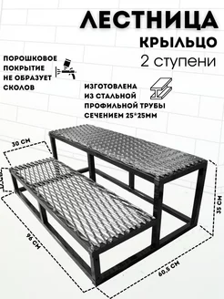 Лестница к дому 2 ступени с решеткой